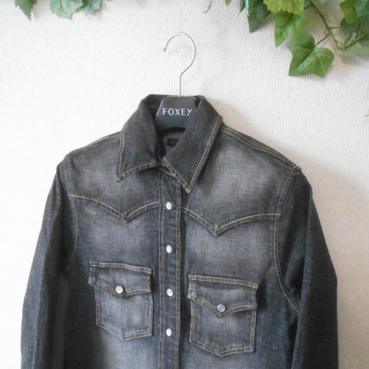 ブルーカルト Blue Cult シャツ S ストレッチ 入り 黒 デニム レディース_画像3