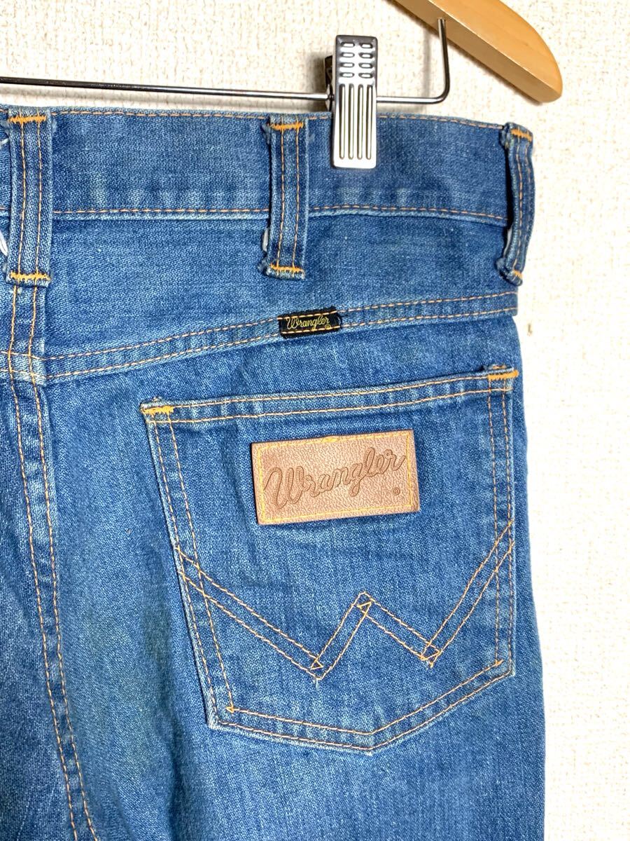 70s USA производства Vintage WRANGLER кулачковый замок flair Denim брюки джинсы blow kn Denim Wrangler bell низ /646 большой bell 