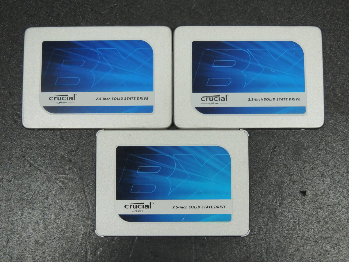 【3台まとめ売り/検品済み】crucial SSD 240GB CT240BX200SSD1/CT240BX300SSD1 (使用時間：1804h・3496h・44375h) 管理:G-54