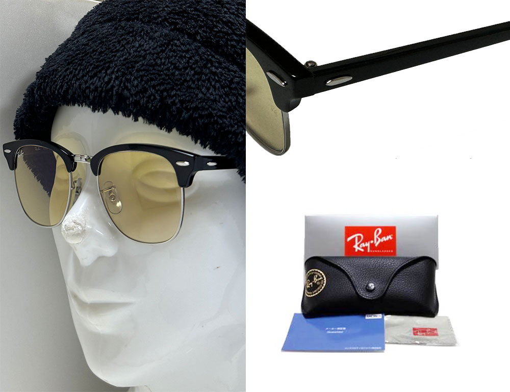 【Ray-Ban】 レイバン　サングラス　RB3016　1354/R6　CLUBMASTER　ブラック?シルバー　國(guó)內(nèi)正規(guī)品　　