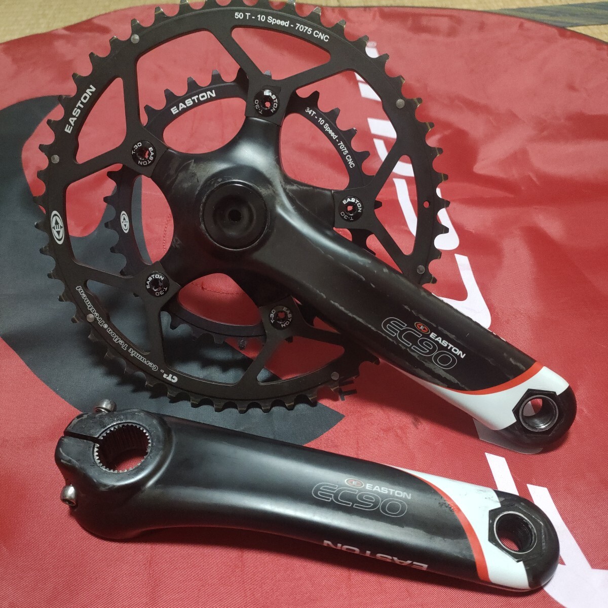 イーストン EASTON EC90カーボンクランク 170mm/50/34 24mmシャフト 検 デュラエース DURA-ACE スーパーレコード SUPER RECORD 52/36 53/39