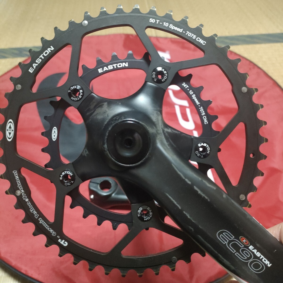 イーストン EASTON EC90カーボンクランク 170mm/50/34 24mmシャフト 検 デュラエース DURA-ACE スーパーレコード SUPER RECORD 52/36 53/39
