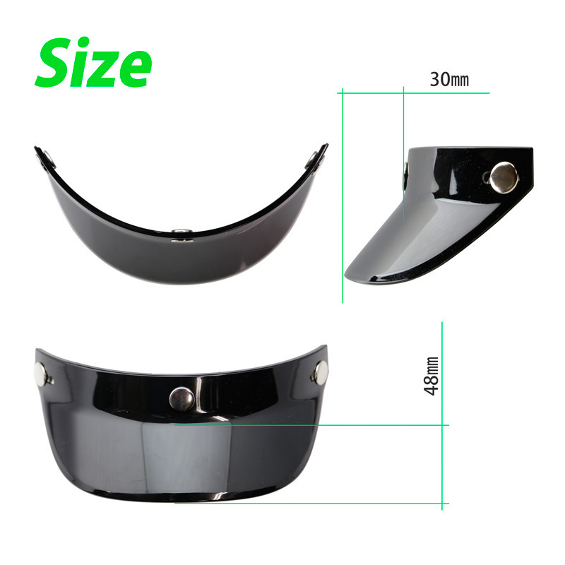 ヘルメットバイザー キャップバイザー３ボタン汎用品（ブラック）送料無(wú)料