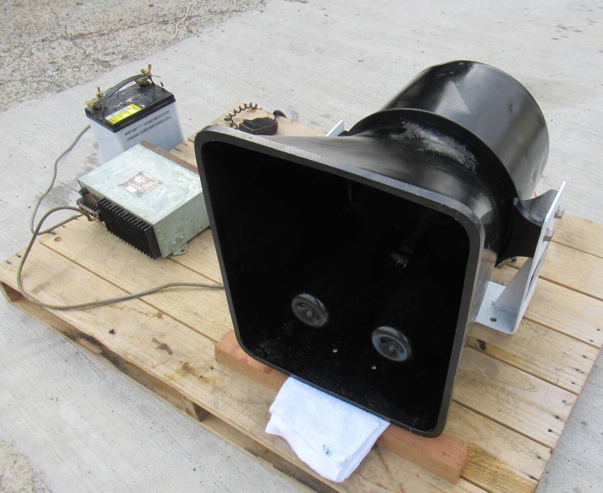 ■動画有 矢萩 第三種汽笛 E3G-24 三信船舶 電子ホーン EHV-130 ※通電確認のみ 中古 船舶用