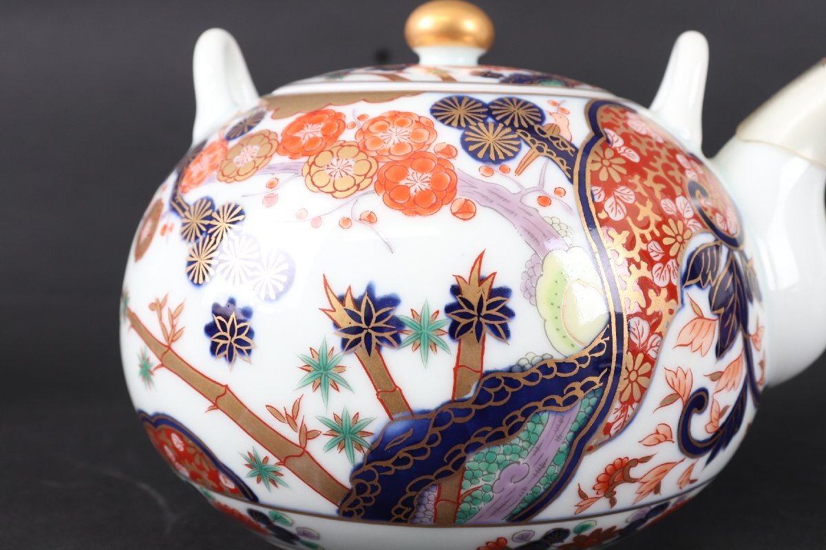 骨董品 古美術 中国 唐物 急須セット 松竹梅 鶴図 箱有 店じまい