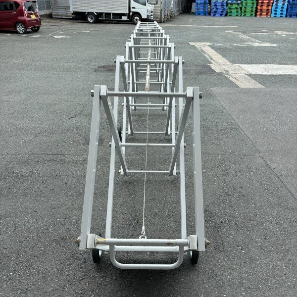 店頭受取限定】 【中古】 伸縮式車輌阻止柵 幅MAX9.6m 両開き 店頭受取限定】 【中古】 伸縮式車輌阻止柵 幅MAX9.6m 両開き