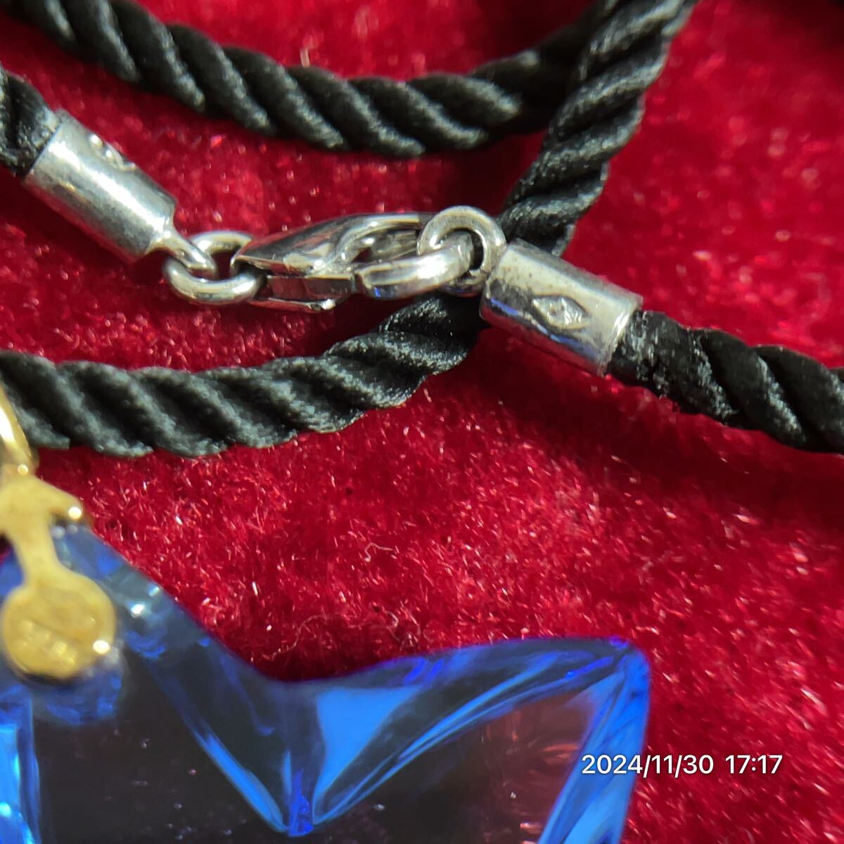 K18 SV925 Baccarat バカラ 星 スター クリスタル ブルーカラー ペンダント ネックレス アクセサリー_画像4