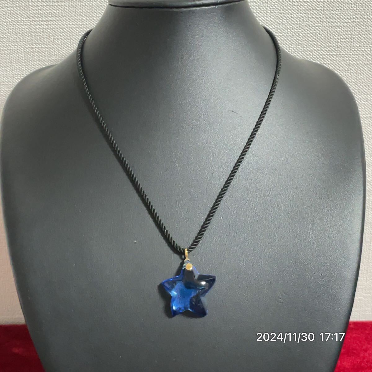 K18 SV925 Baccarat バカラ 星 スター クリスタル ブルーカラー ペンダント ネックレス アクセサリー_画像5