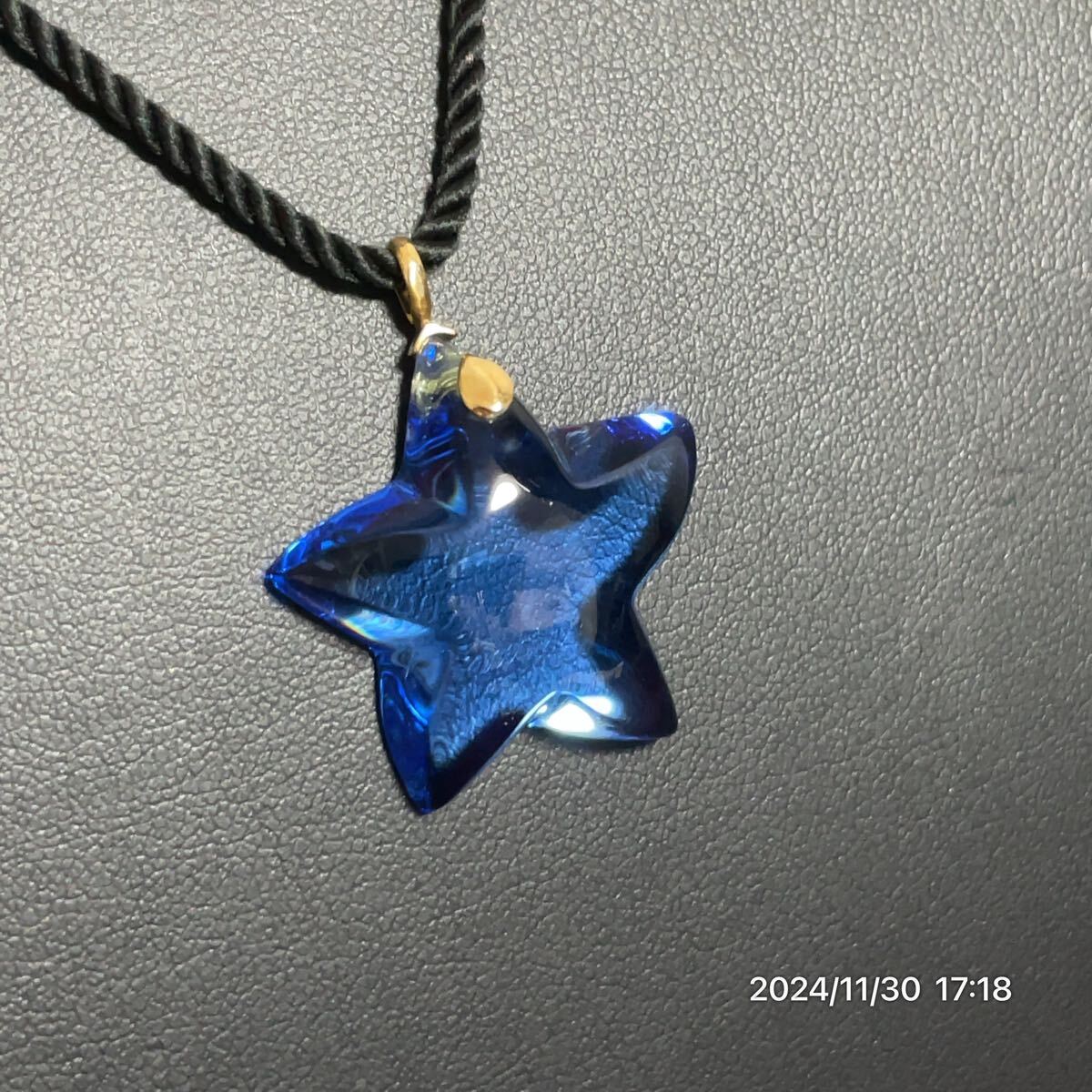 K18 SV925 Baccarat バカラ 星 スター クリスタル ブルーカラー ペンダント ネックレス アクセサリー_画像7