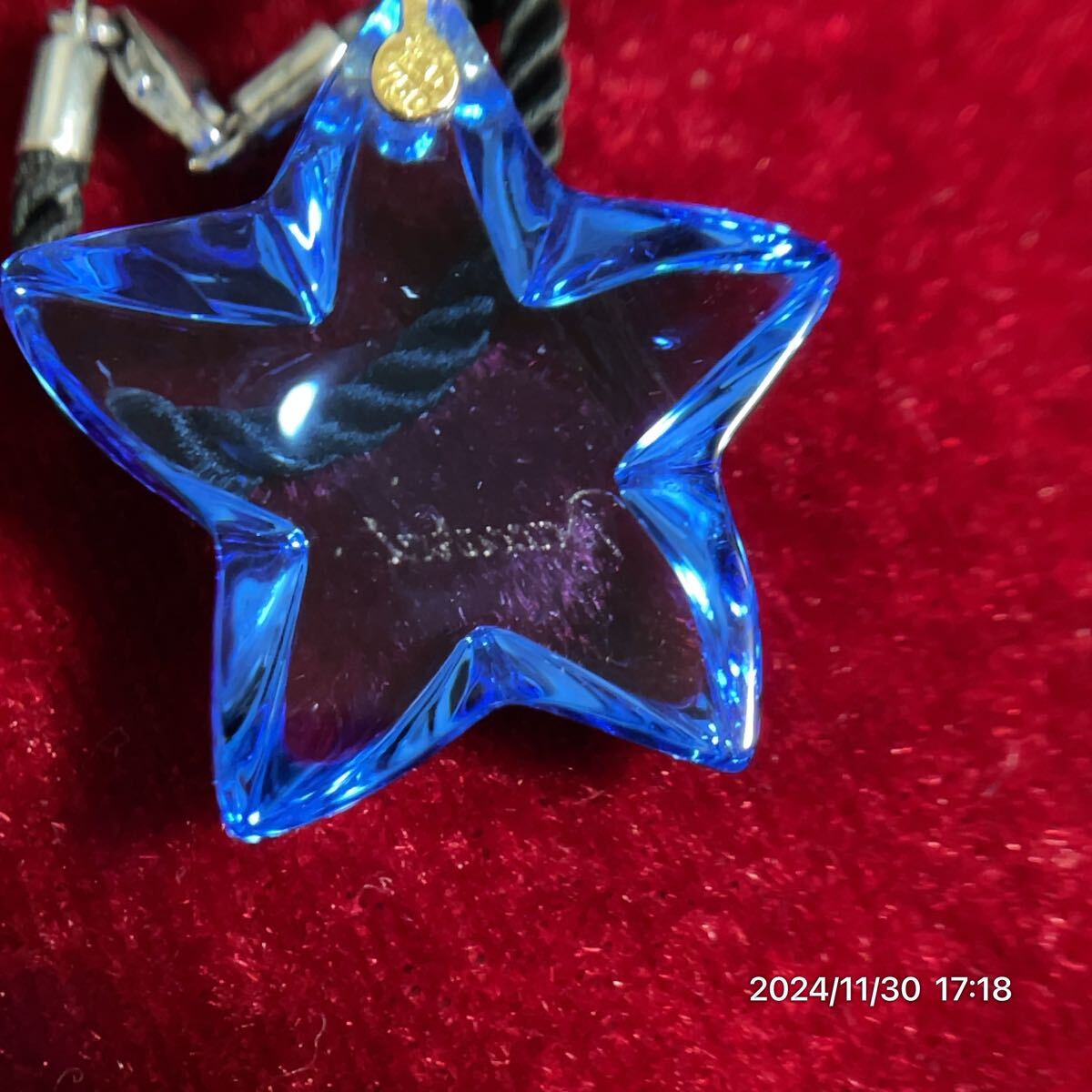 K18 SV925 Baccarat バカラ 星 スター クリスタル ブルーカラー ペンダント ネックレス アクセサリー_画像8