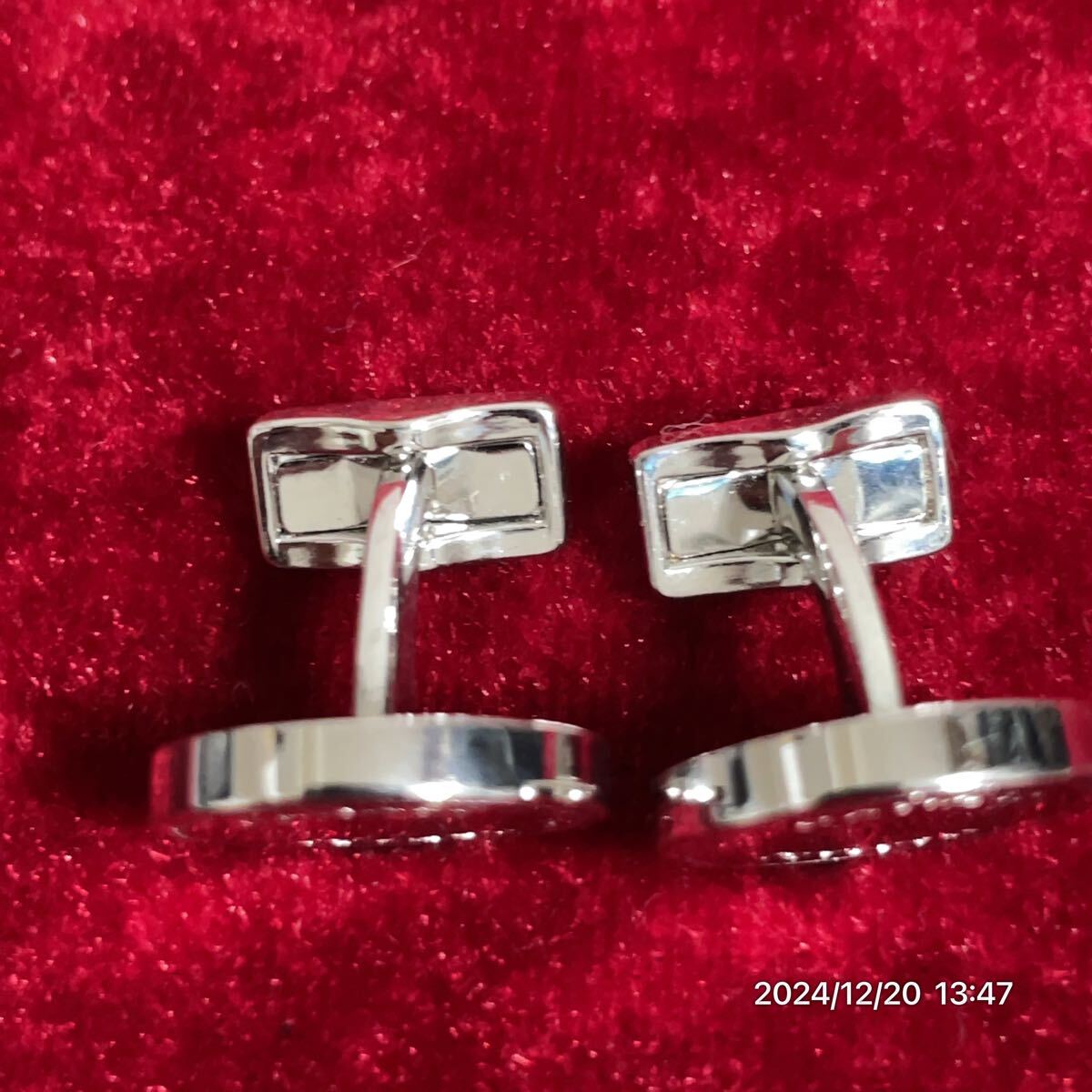 CANALI カナーリ ブランドロゴ オーバル シルバーカラー カフスボタン カフリンクス アクセサリー_画像4