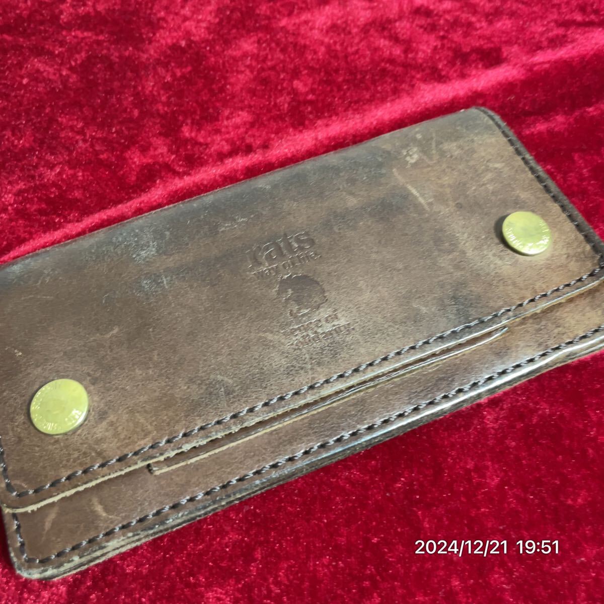 RATS ラッツ ブランドロゴ ブラウンカラー レザー 革 二つ折り ウォレット 長財布_画像2