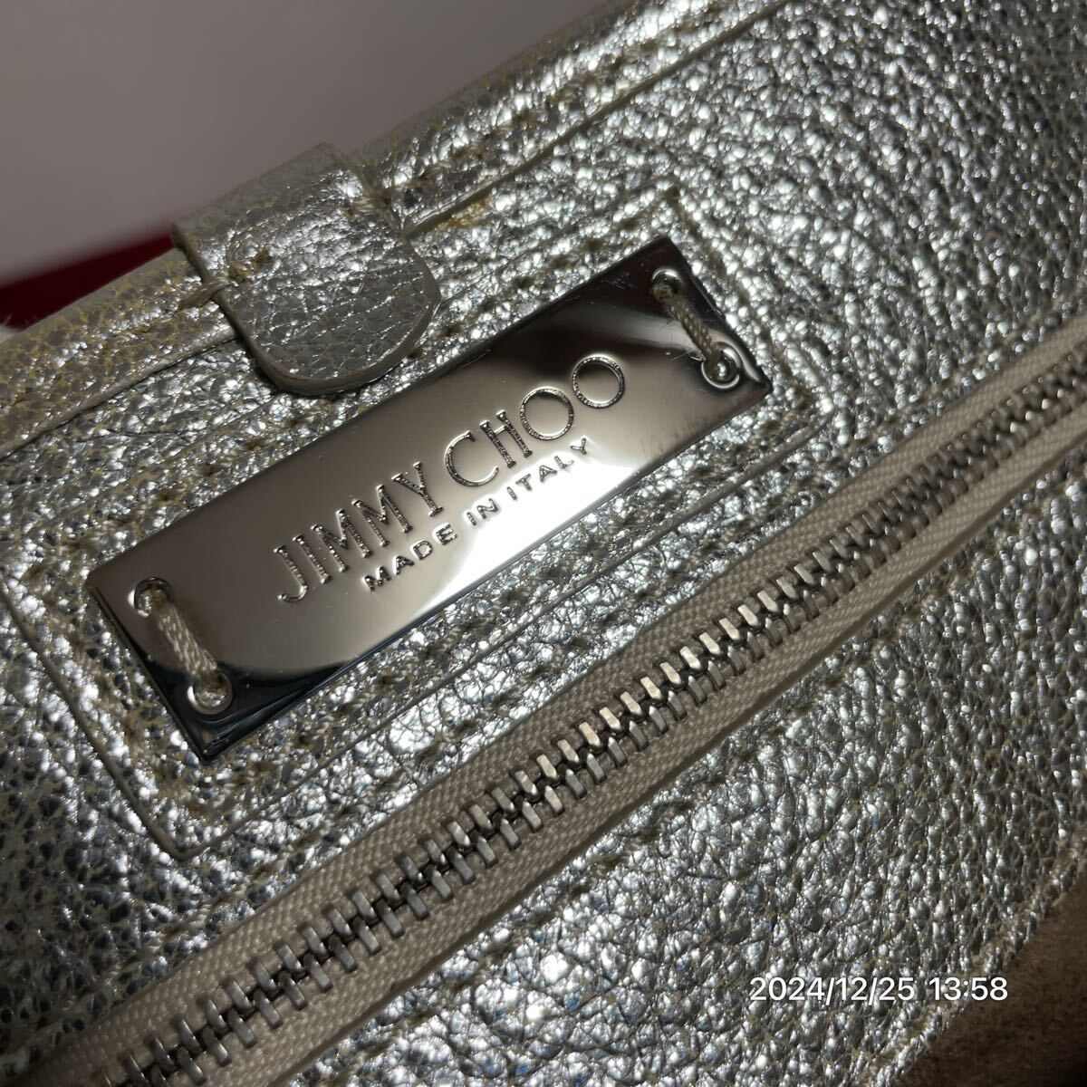  не использовался Jimmy Choo Jimmy Choo звезда заклепки серебряный цвет кожа кожа большая сумка сумка 