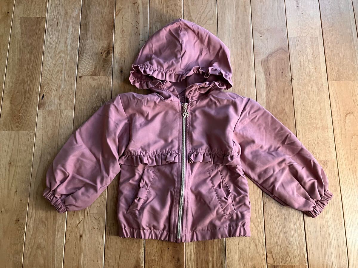 新品 女の子 キッズ マジョリカ 薄手ジャンパー フリル ピンク 100センチ