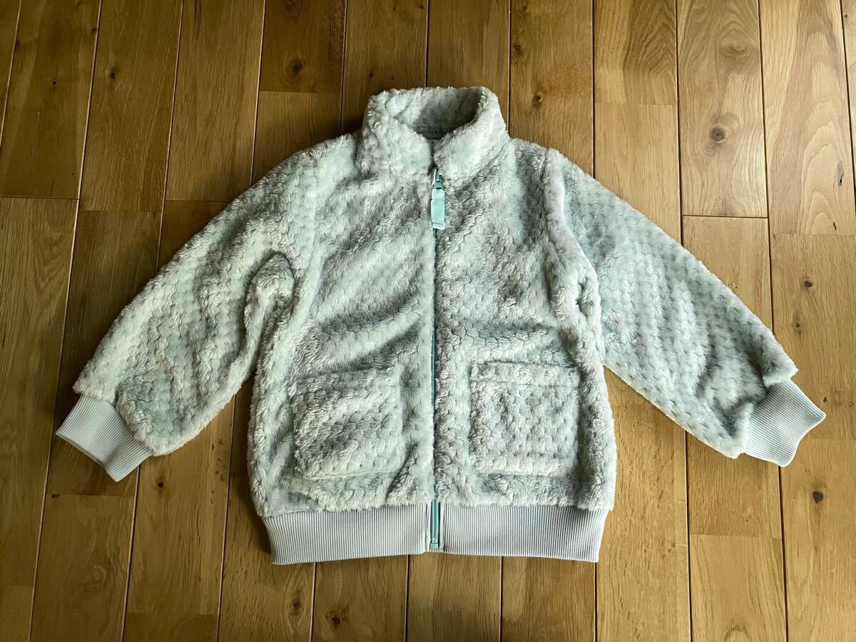 新品 女の子 トップバリュ ボアフリースジャケット ライトグリーン 110センチ