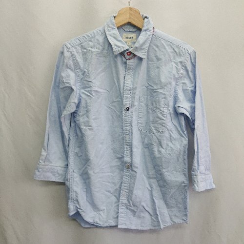 ◇ ? BEAMS ビームス 綿 長袖 シャツ サイズS ライトブルー系 レディース E
