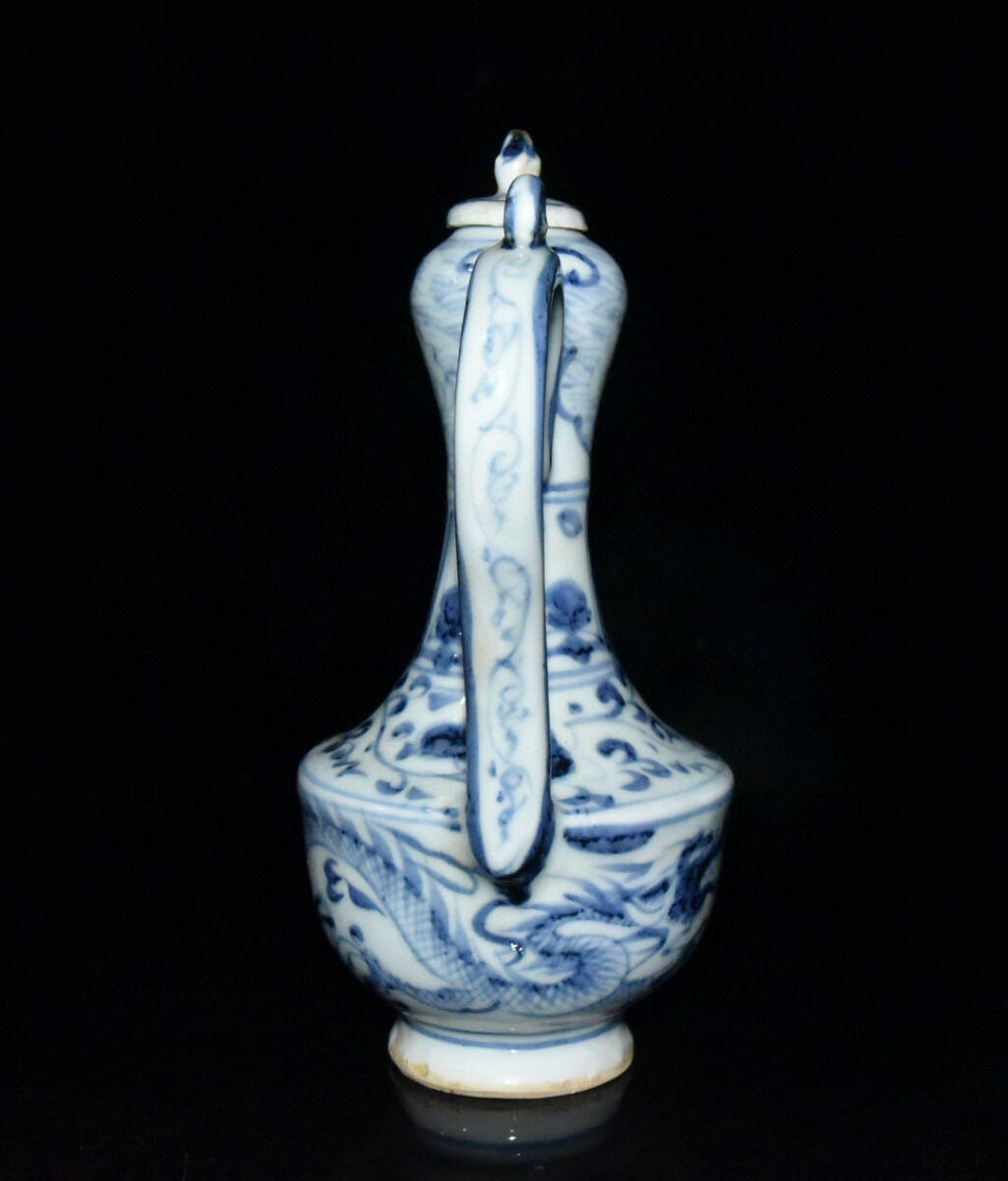 元代 陶磁器 青花人物紋梅瓶【仁】染付 置物擺件 古賞物 古美術 元代 陶磁器 青花人物紋梅瓶【仁】染付 置物擺件 古賞物 古美術