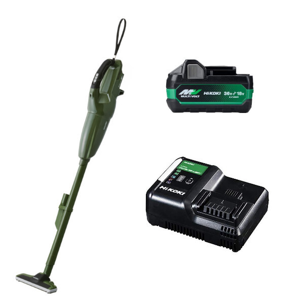 【限定特価】ハイコーキ[HiKOKI] 36V-2.5Ah コードレスクリーナ R36DB(NNG) フォレストグリーン +バッテリ BSL36A18X＋充電器 UC18YDL2