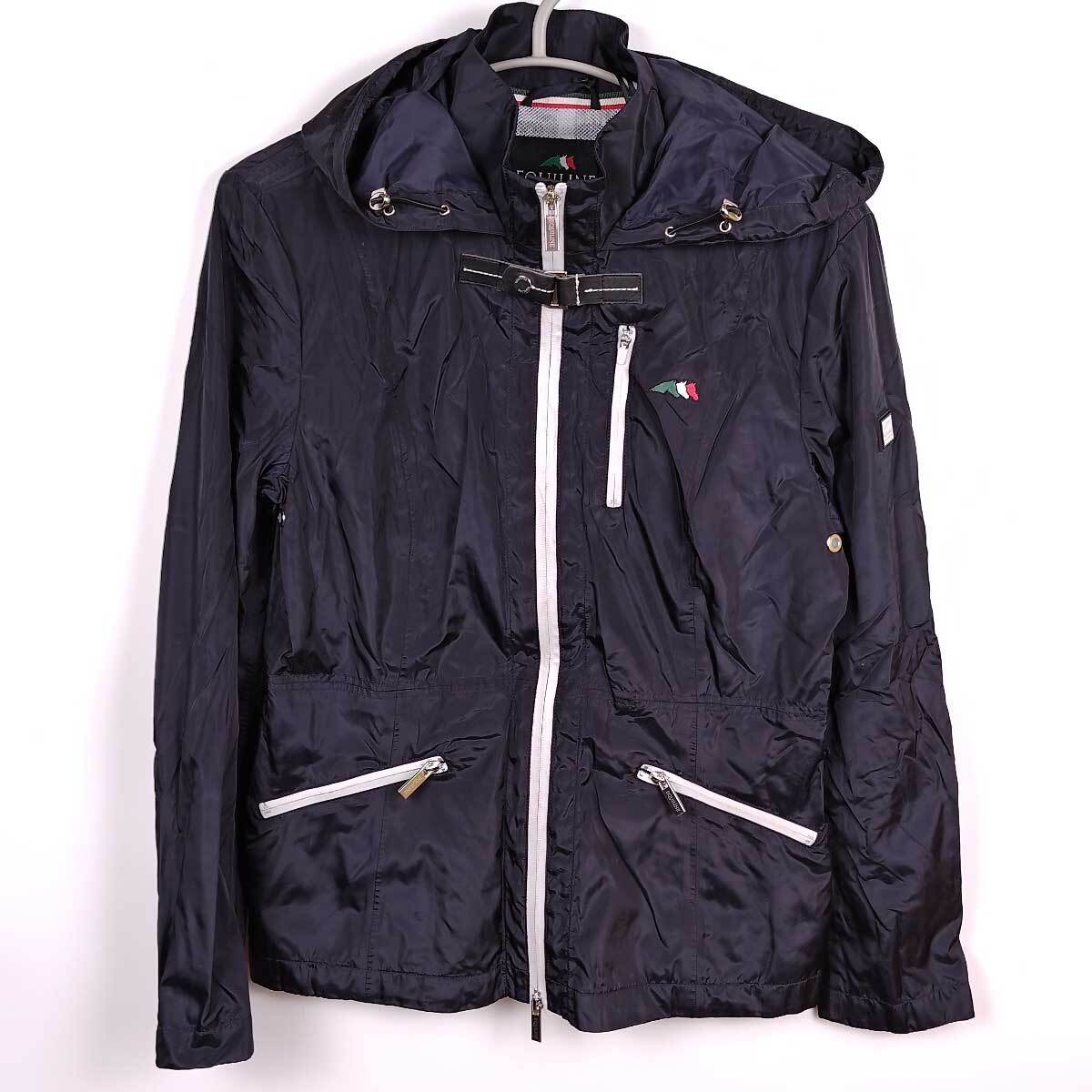 【中古】エクイライン EQUILINE AVRIL GIACCA WATERPROOF ライディング ウインドブレーカー フーディー ジャケット S Q10619 乗馬 馬術