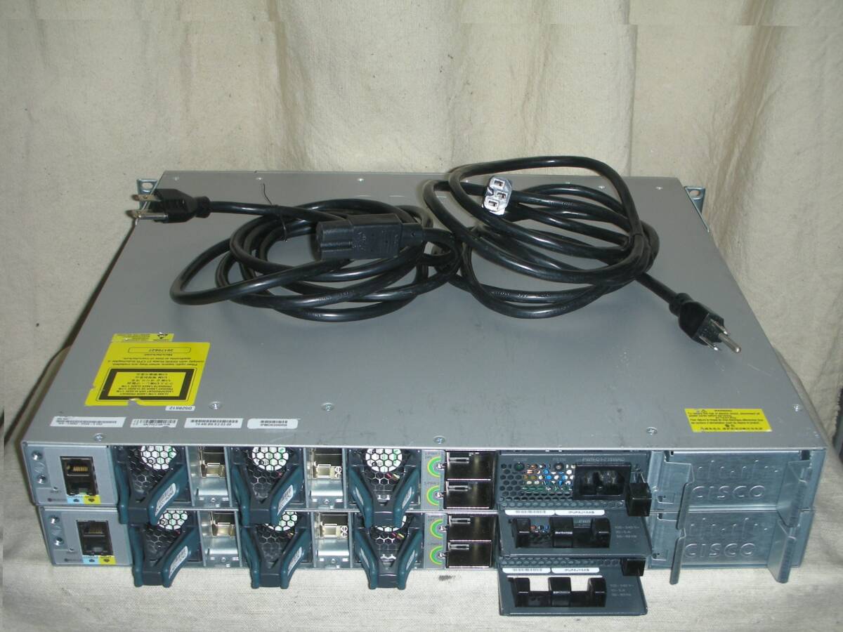 *2 шт. комплект!C15 Type Power Cord имеется!Cisco Catalyst 3850 XS 10G SFP+ [WS-C3850-24XS-E V02]!(#F4-722)[140 размер ]*