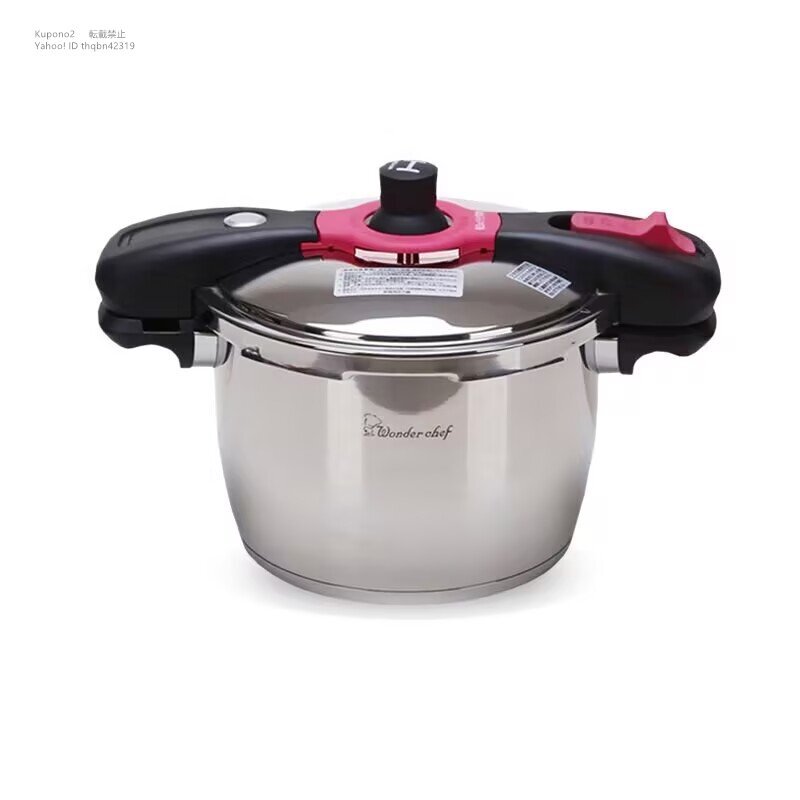 日本製 マジック高圧鍋 厚手爆発防止304ステンレス製 両手圧力鍋 5.5L 家庭用小型 野外料理用 電磁調理器・ガスコンロ兼用