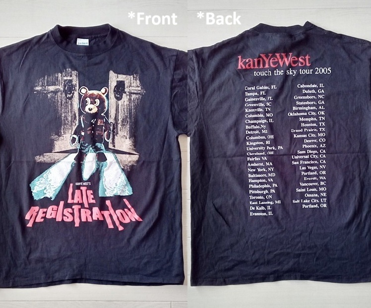 ★［ XL ］「 KanYe West touch the sky tour 2005 カニエ・ウェスト late registration ビンテージスタイル プリント Tシャツ 」新品