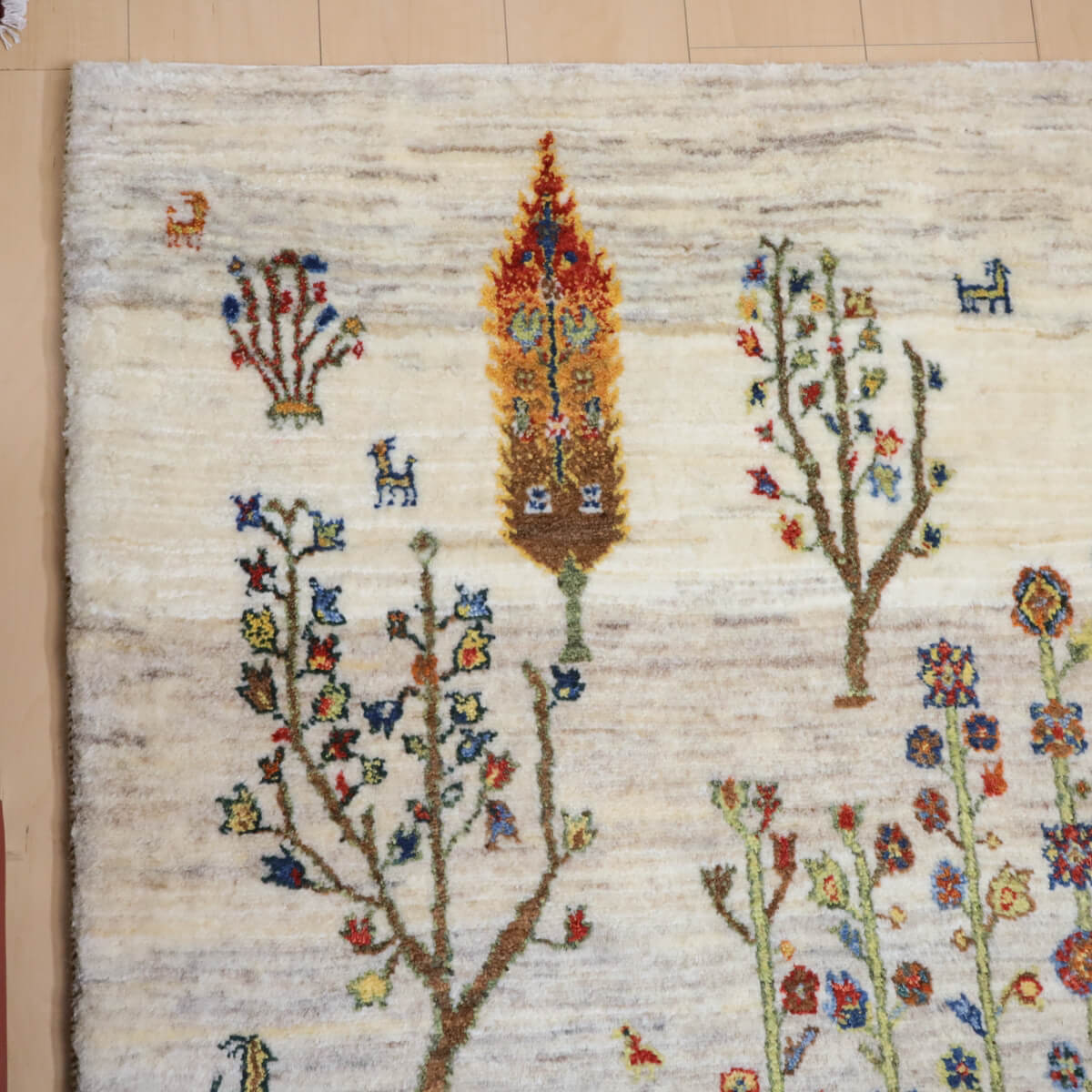 ギャッベ/ルリバフ 261×180cm イラン産 手織り リビング ウール ギャッベ/ルリバフ 261×180cm イラン産 手織り リビング ウール