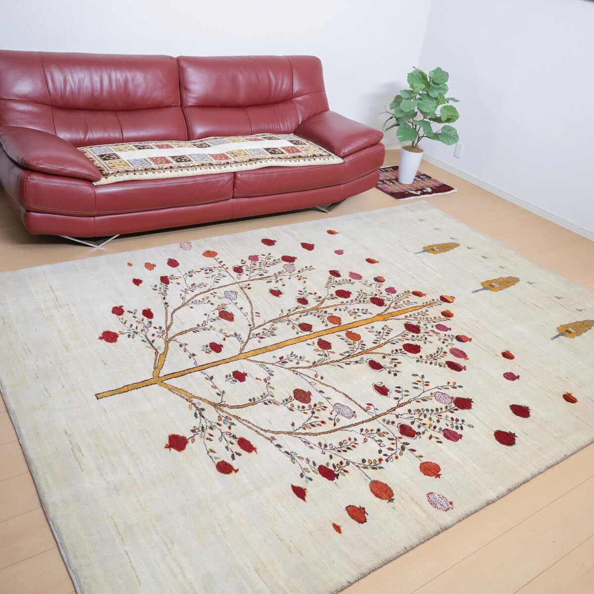 ギャッベ/ルリバフ 295×204cm イラン産 手織り リビング ウール ギャッベ/ルリバフ 295×204cm イラン産 手織り リビング ウール
