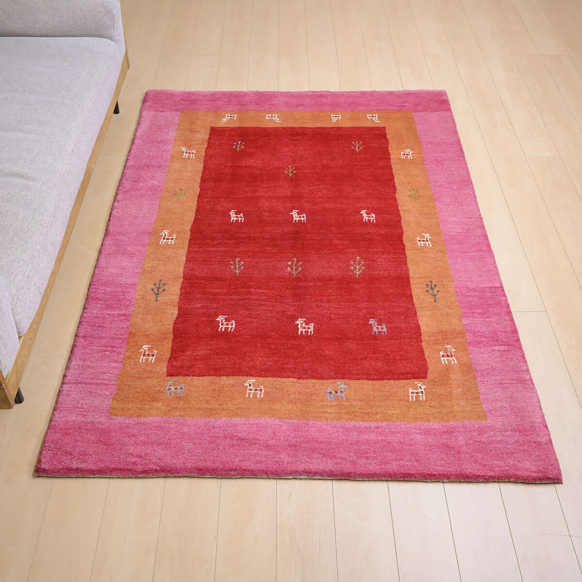 ギャッベ/カシュクリ 209×144cm イラン産 手織り リビング ギャッベ/カシュクリ 209×144cm イラン産 手織り リビング