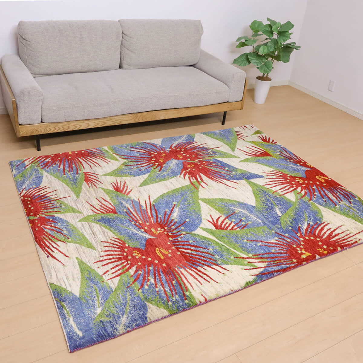 ギャッベ/ルリバフ 206×160cm イラン産 手織り リビング ウール ギャッベ/ルリバフ 206×160cm イラン産 手織り リビング ウール