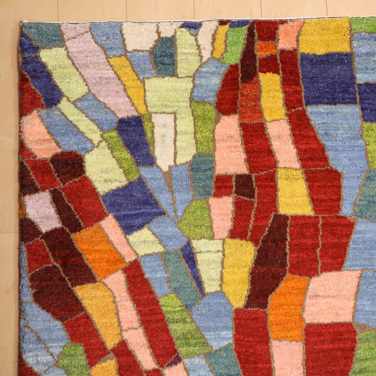 ギャッベ/ルリバフ 185×165cm イラン産 手織り リビング ウール ギャッベ/ルリバフ 185×165cm イラン産 手織り リビング ウール