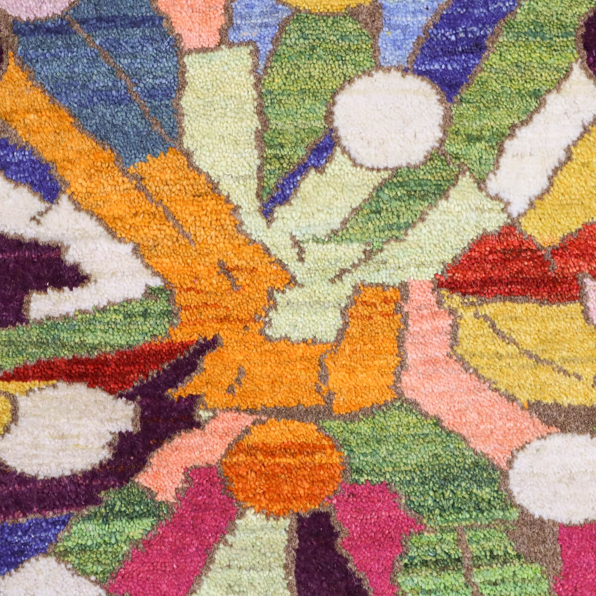 ギャッベ/ルリバフ 185×165cm イラン産 手織り リビング ウール ギャッベ/ルリバフ 185×165cm イラン産 手織り リビング ウール