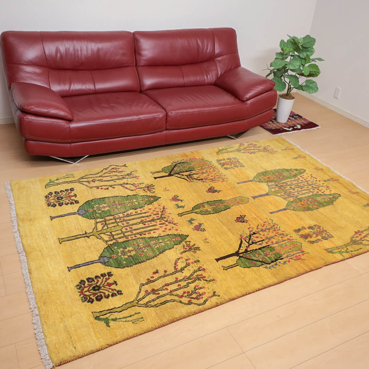 ギャッベ/ルリバフ 242×156cm イラン産 手織り リビング ウール ギャッベ/ルリバフ 242×156cm イラン産 手織り リビング ウール