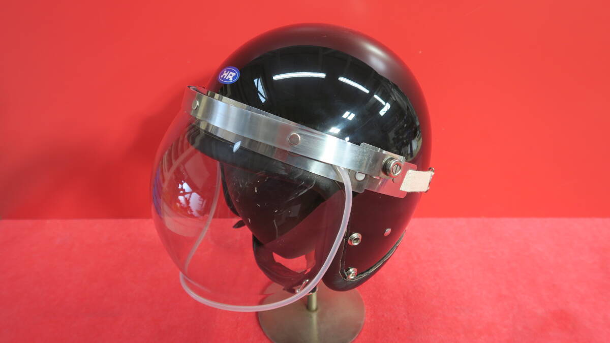 本革巻き手縫いジェットヘルメット黒L 当時70sHAヒロタケ 本革巻き手縫いジェットヘルメット黒L 当時70sHAヒロタケ