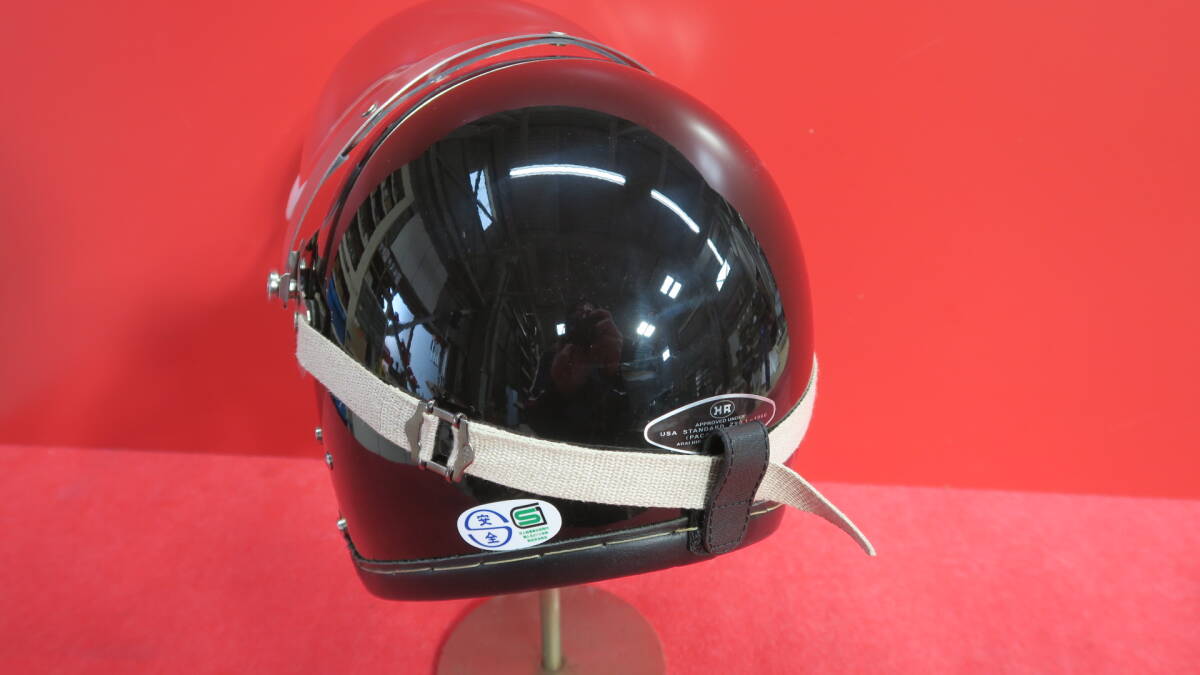本革巻き手縫いジェットヘルメット黒L 当時70sHAヒロタケ 本革巻き手縫いジェットヘルメット黒L 当時70sHAヒロタケ