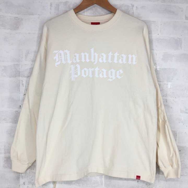 Manhattan Portage マンハッタンポーテージ 23SS ヘビーウェイト 長袖 Tシャツ SIZE: S アイボリー MH632024121314