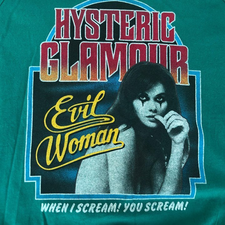 HYSTERC GLAMOUR ヒステリックグラマー EVIL WOMAN pt T-SH エビルウーマン 長(zhǎng)袖 Tシャツ ロンT SIZE: FREE グリーン LH632024121607
