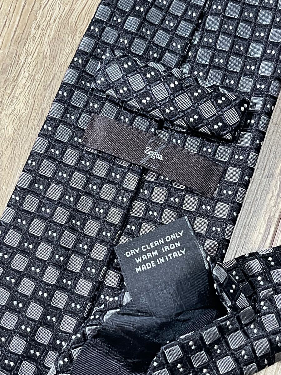 ほぼ未使用 ″Z Zegna″ ジーゼニア スクエア ブランドネクタイ 412110_画像3