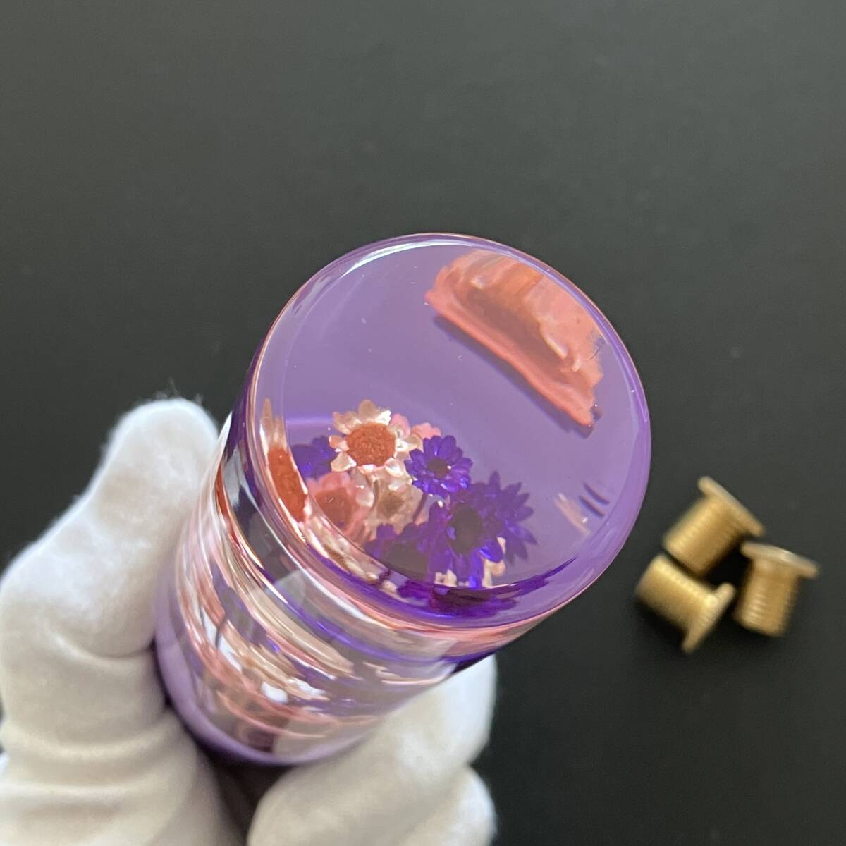 水中花 15cm レトロ 舊車 軽トラ 昭和 トラック シフトノブ 水中花 當(dāng)時物 デコトラ ハコスカ 街道レーサー トラック 紫 ピンク パープル