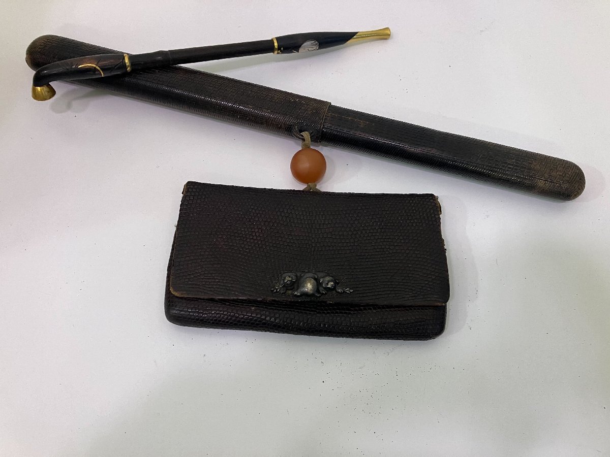 D71299】パイプ 喫煙具 / 骨董品 K22装飾(刻印あり) 兎柄・笹 D71299】パイプ 喫煙具 / 骨董品 K22装飾(刻印あり) 兎柄・笹