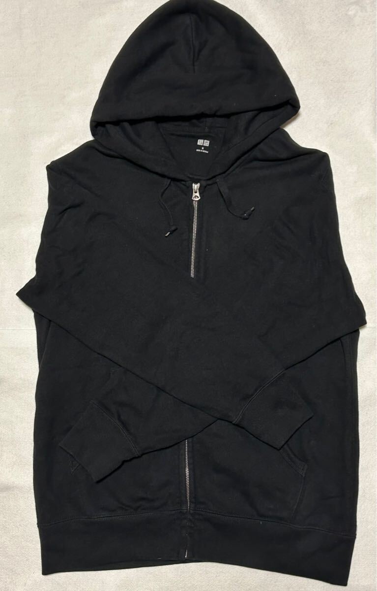 ユニクロ　UNIQLO スウェットフルジップパーカ　黒　BLACK Mサイズ
