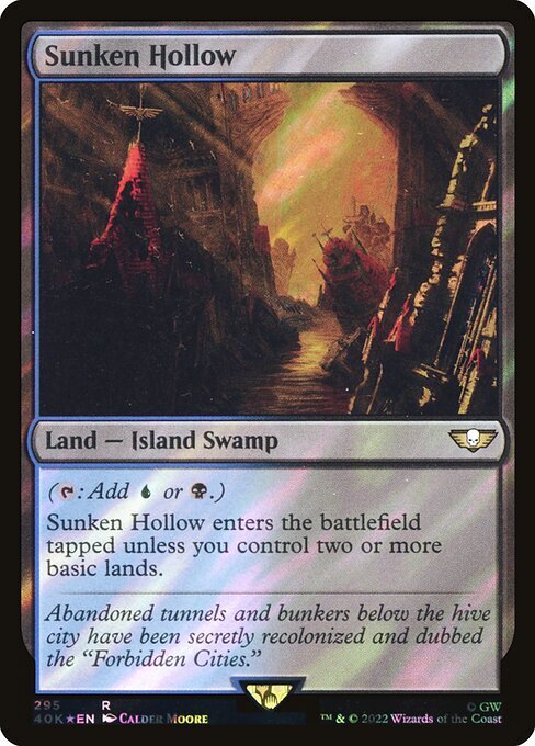 MTG ■土地/英語(yǔ)版■ 《洼み渓谷/Sunken Hollow》★サージFOIL★ ウォーハンマー40,000 40K