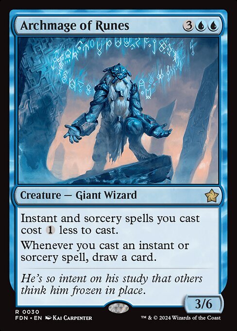 MTG # синий / английская версия #(030){ Rune. большой .../Archmage of Runes}faunte-shonzFDN синий R