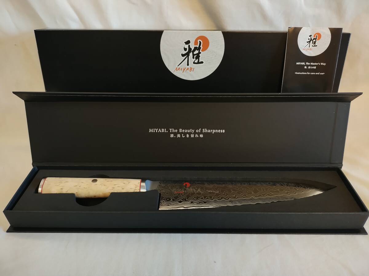 07 未使用★参考価格40,700円 ツヴィリング 牛刀 20cm フラワーダマスカス仕上げ MIYABI 5000MCD 34373-201