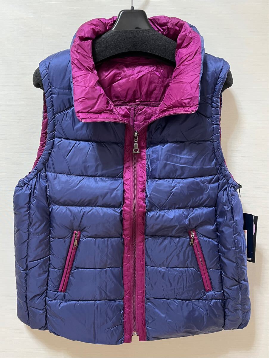 [新品] 激安・在庫処分　LLサイズ　レディース軽量ダウンベスト　ミセスダウンベスト　婦人ダウンベスト　　サイズやや小ぶり　ブルー色
