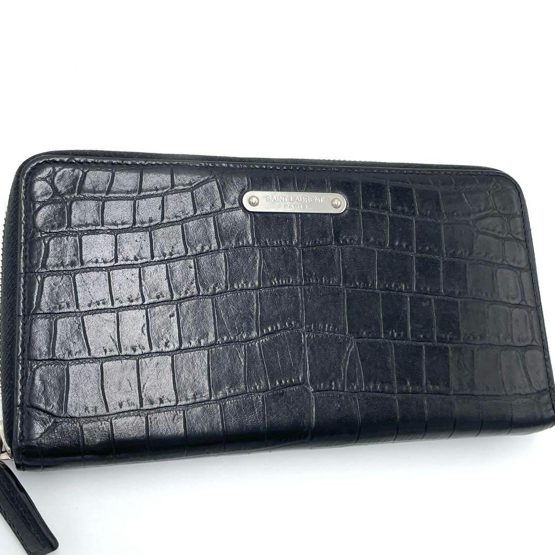 No.198 レア商品☆SAINTLAURENT サンローラン ブラック 長財布 No.198 レア商品☆SAINTLAURENT サンローラン ブラック 長財布
