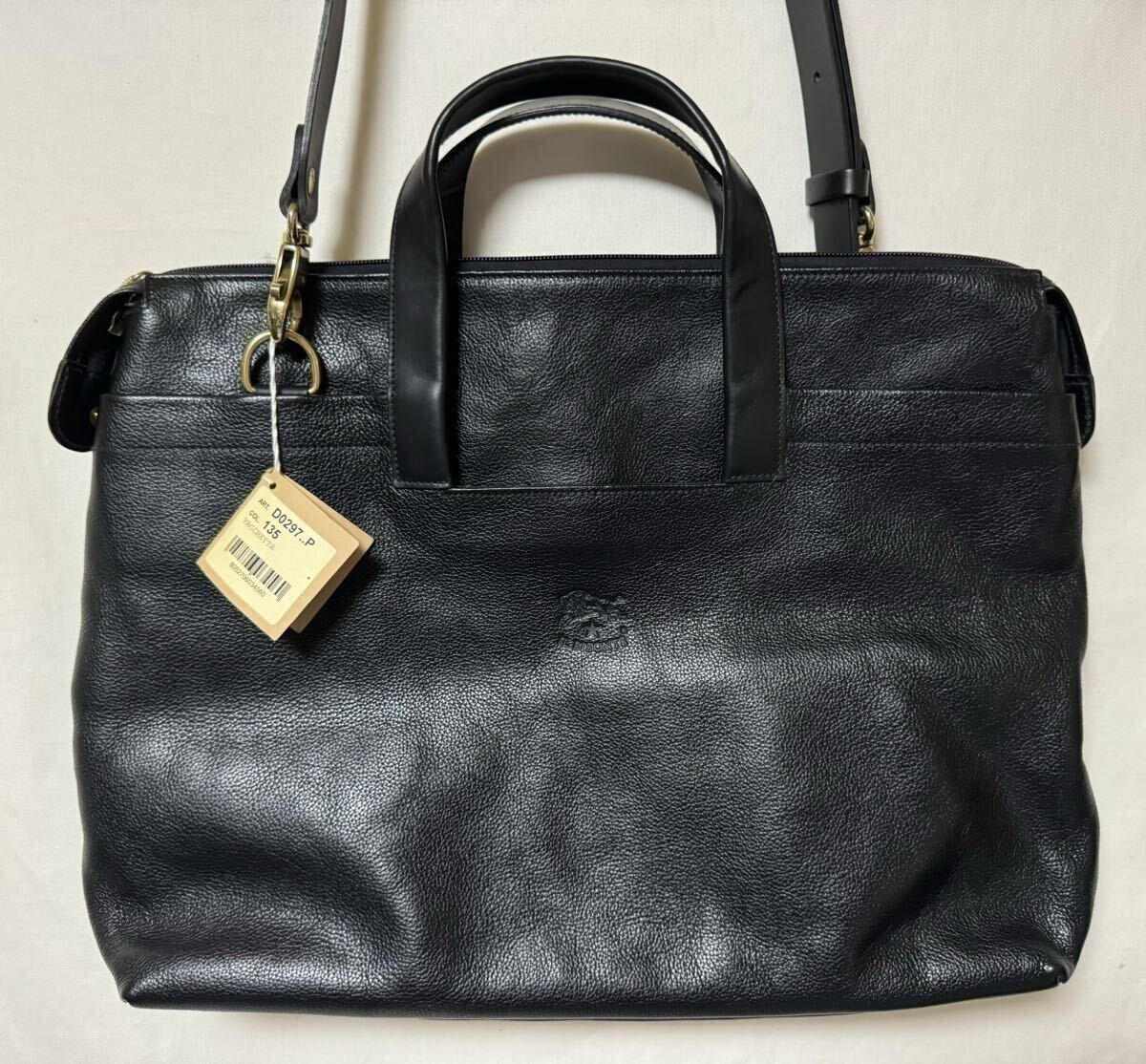 未使用 新品 ILBISONTE イルビゾンテ ビジネスバッグ トートバッグ レザー ブラック 黒