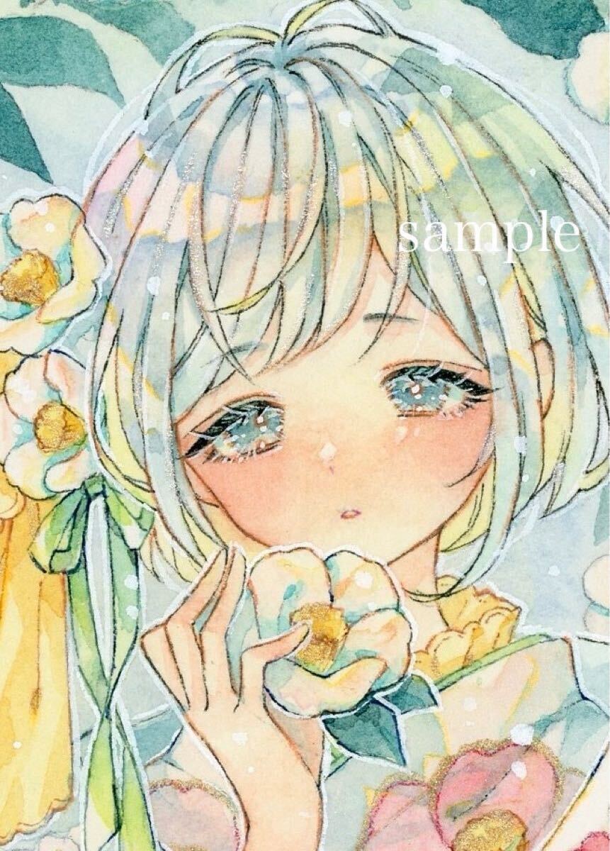 手描きイラスト オリジナル　白椿