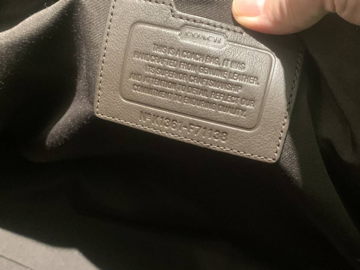 COACH コーチ☆ヘリテージ ウェブ レザー エンボスド ウィークエンド トートバッグ ショルダーバッグ/レザー/F71138 ブラウン 使用少なめ_画像8