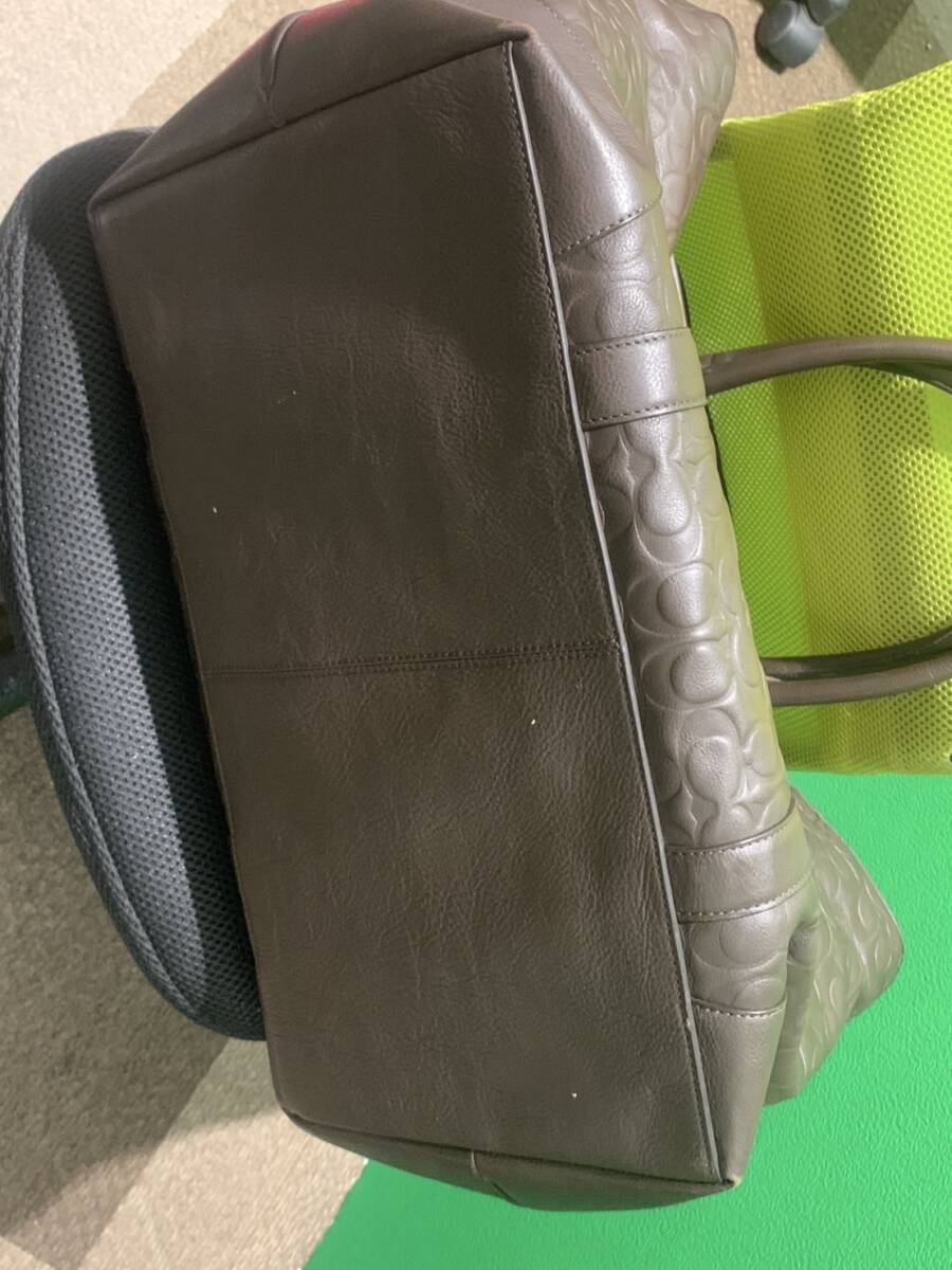COACH コーチ☆ヘリテージ ウェブ レザー エンボスド ウィークエンド トートバッグ ショルダーバッグ/レザー/F71138 ブラウン 使用少なめ_画像10
